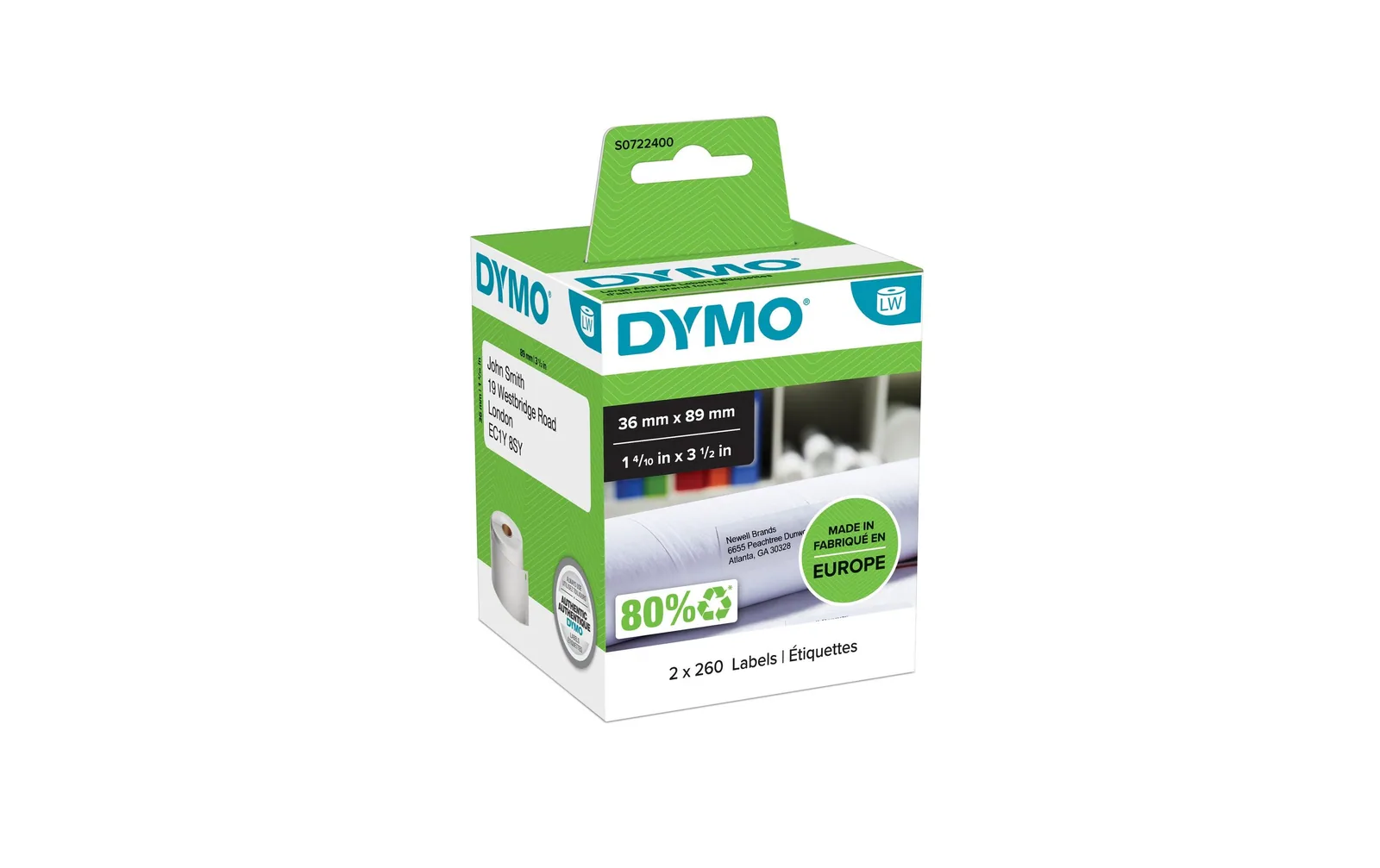 DYMO Etikettenrolle Thermo Direct 36 x 89 mm