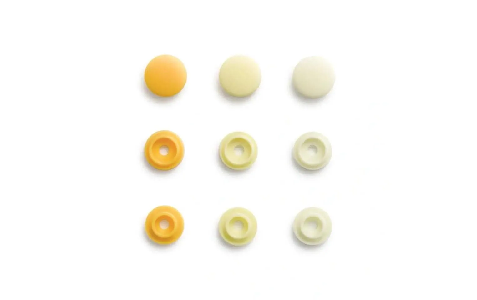 Prym Druckknöpfe Color Snaps Hellgelb, Ø 9 mm, 36 Stück