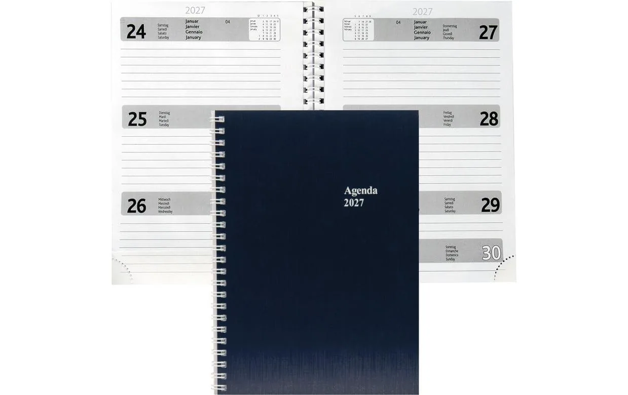Simplex Geschäftsagenda 2027 1 W/2S, A5, Blau