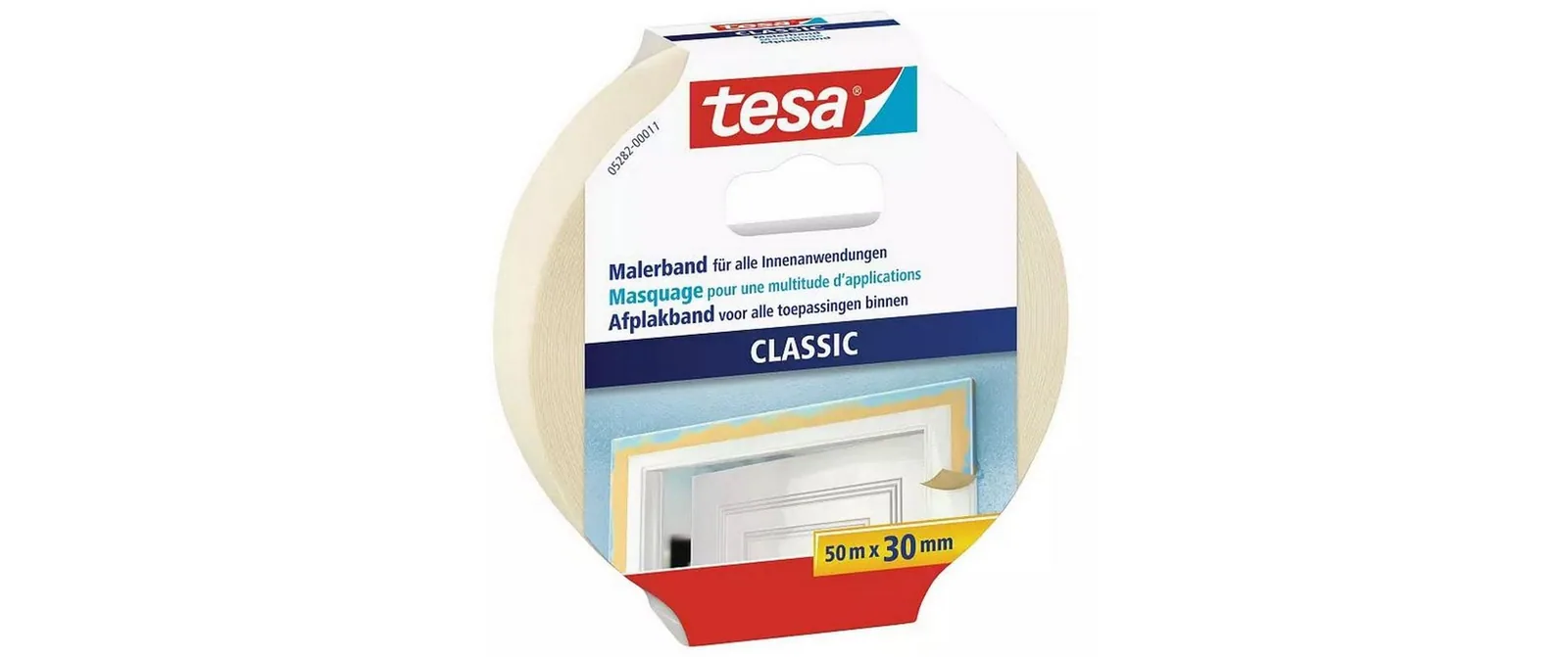 tesa Malerband -Set Classic, 30 mm x 50 m, 4 Rollen, Beige