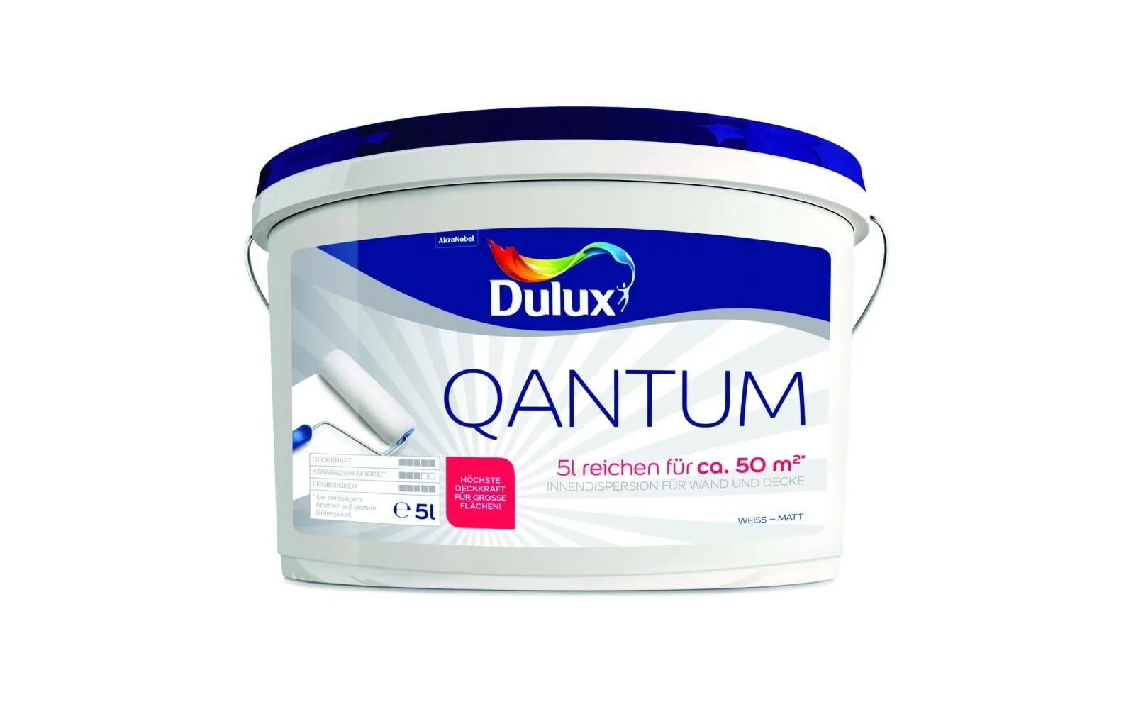 Dulux Wand- und Deckenfarbe Quantum Matt, Reinweiss, 5 L
