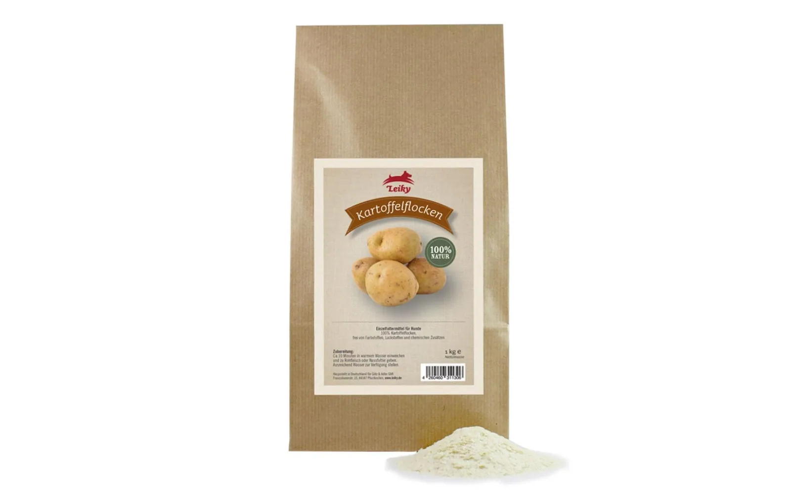 Leiky Hunde-Nahrungsergänzung Kartoffelflocken, 1 kg