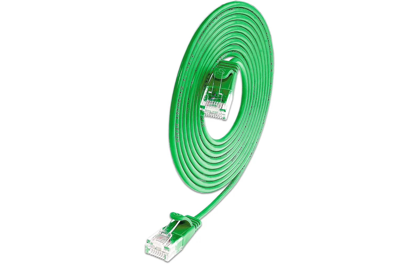 SLIM Slimpatchkabel RJ-45 - RJ-45, Cat 6A, U/UTP, 2 m, Grün