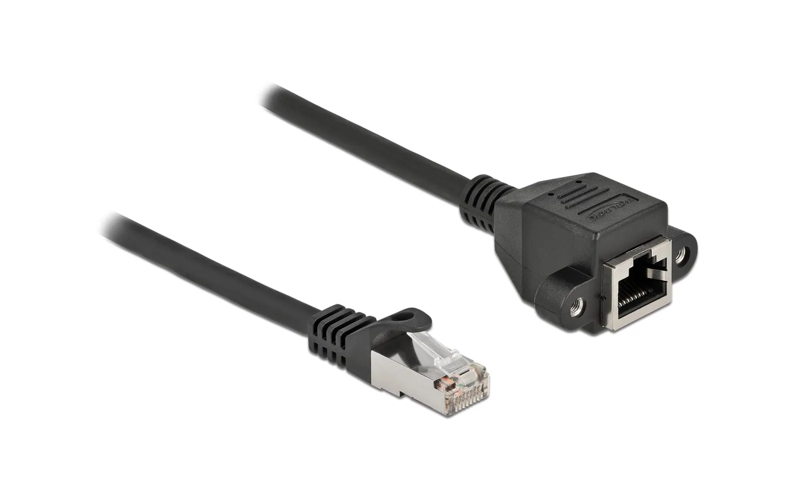 Delock Patchkabel Verlängerungskabel Cat 6A, S/FTP, 2 m, Schwarz