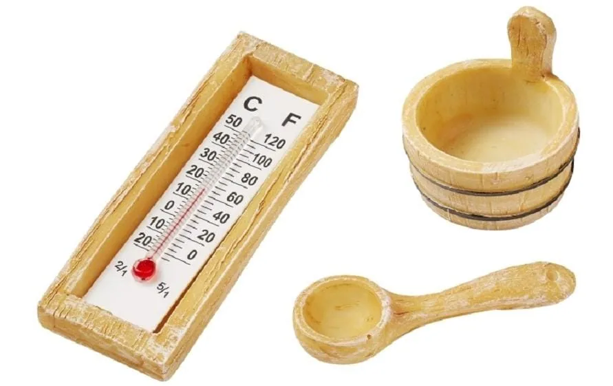 HobbyFun Mini-Utensilien Sauna Zubehör 3-teilig