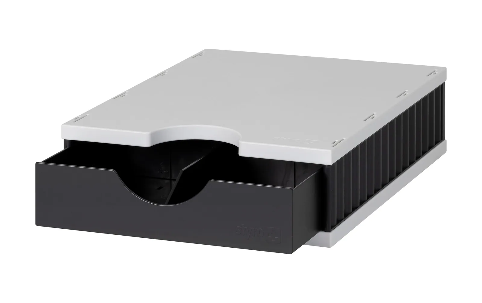 Styro Schubladenbox Styrodoc Uno Schwarz/Grau