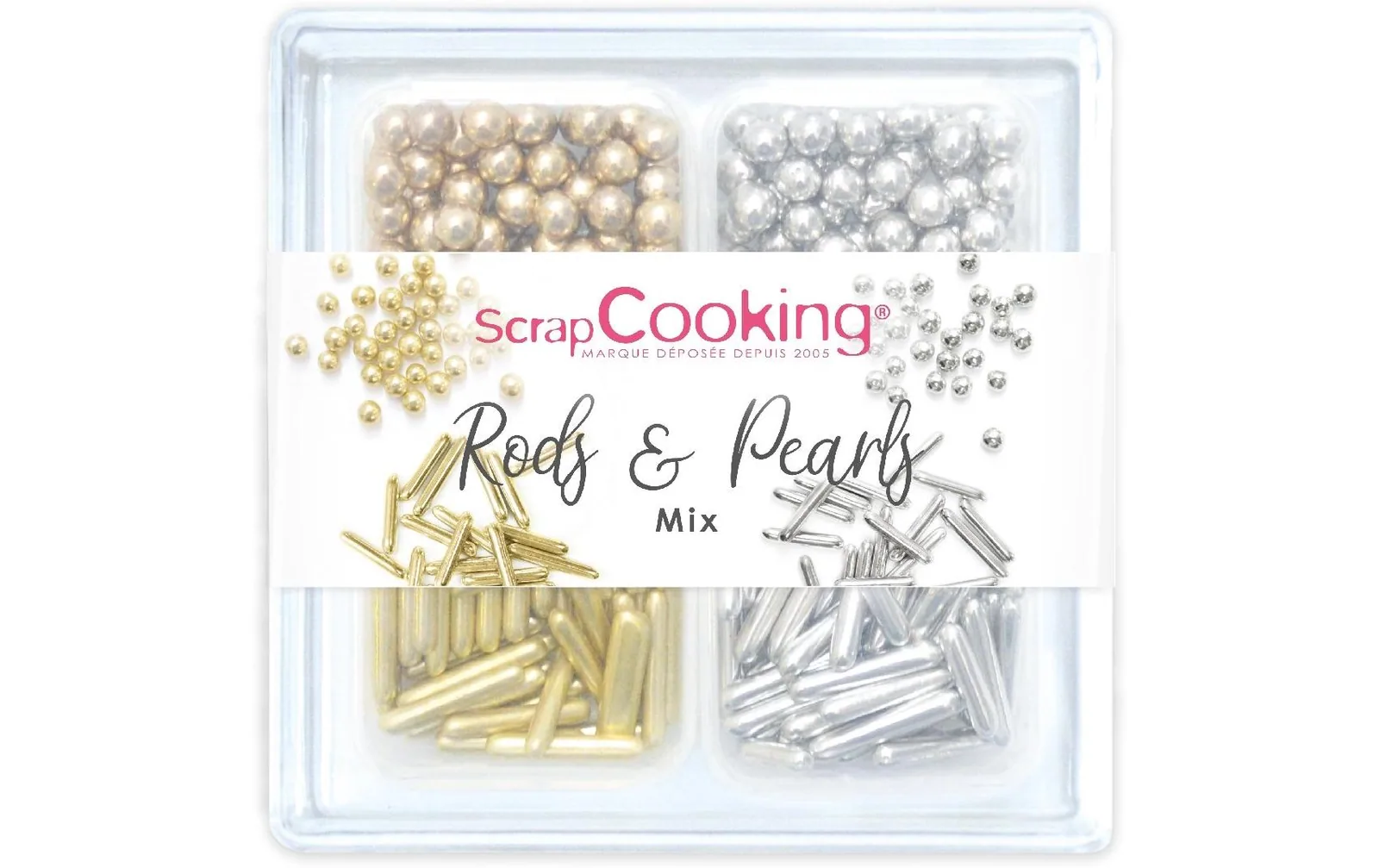 ScrapCooking Zuckerstreusel Mix Gold-Silber 56 g, 4 Stück