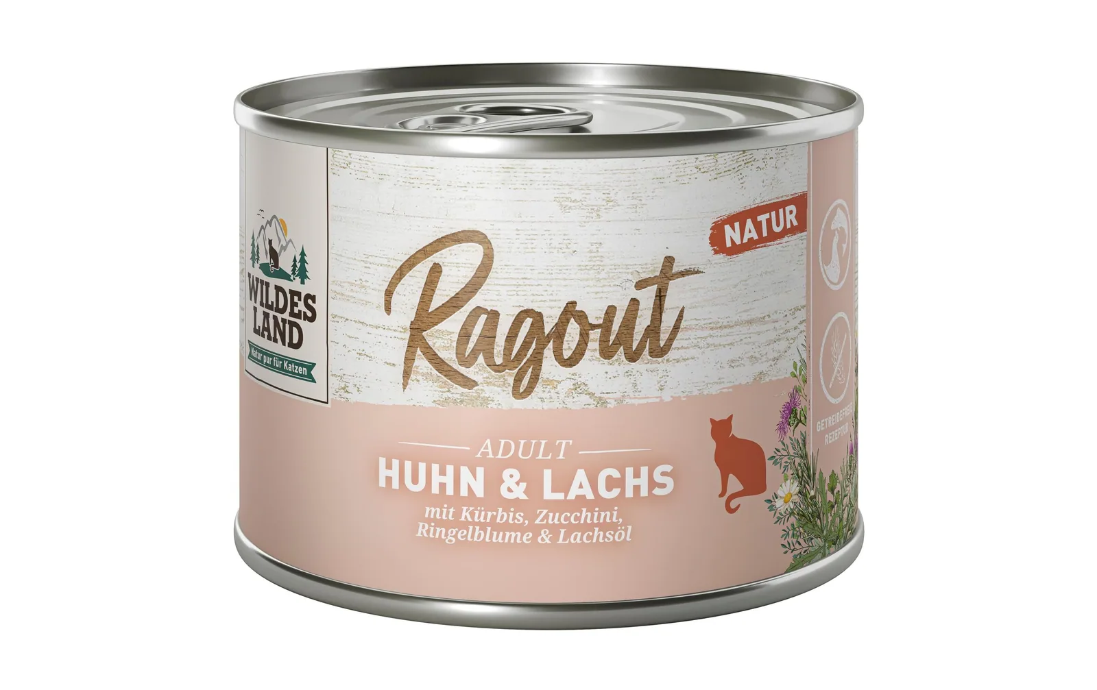Wildes Land Nassfutter Ragout Huhn & Lachs 6 x 180 g