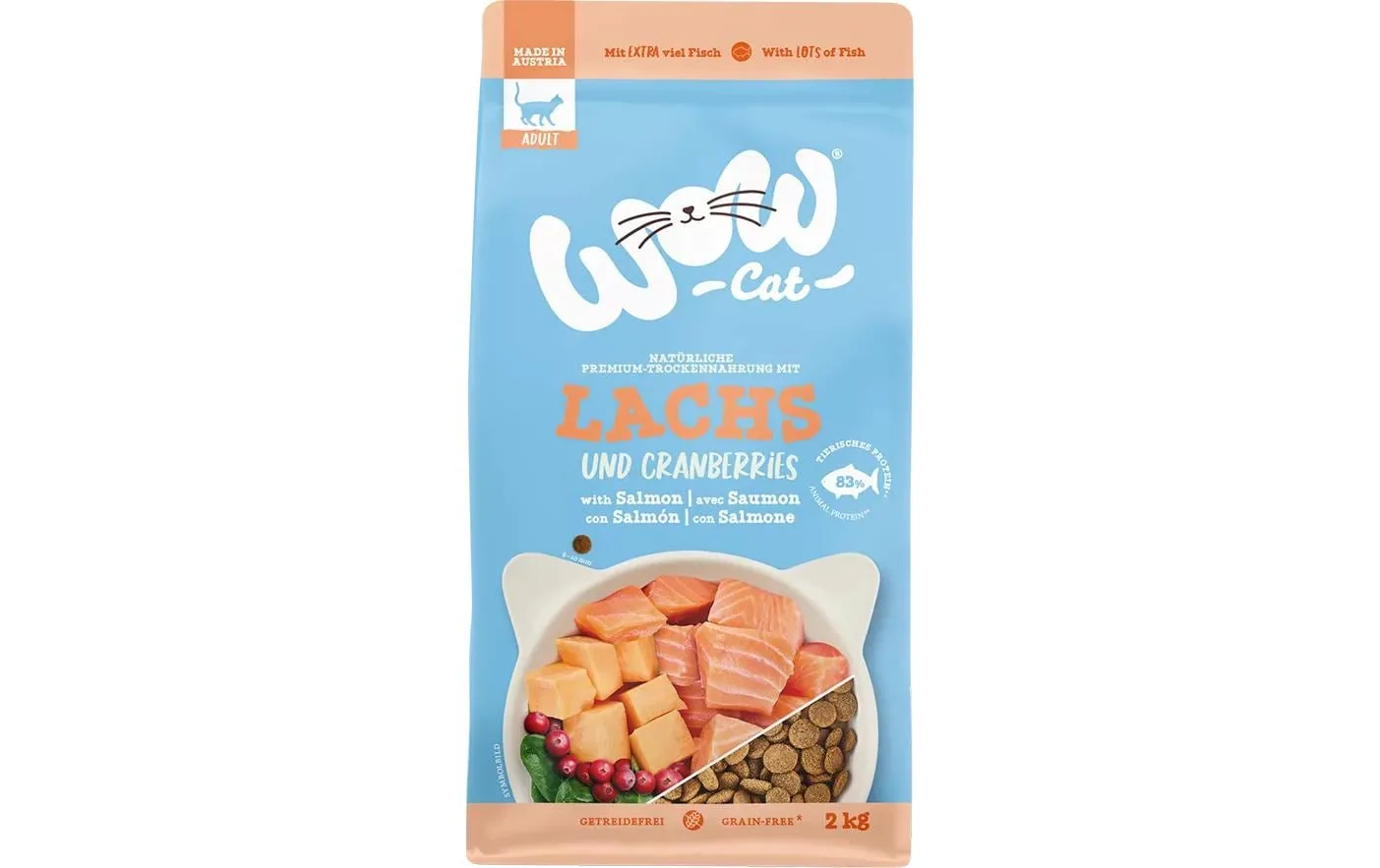 WOW Cat Trockenfutter Adult Lachs, 2 kg