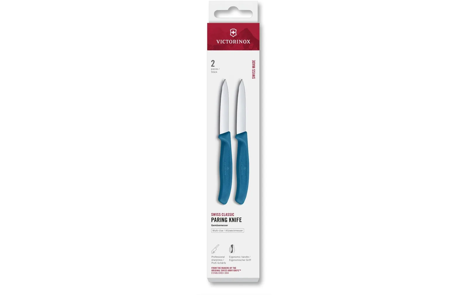 Victorinox Messer-Set Swiss Classic, 8 cm, Blau, 2 Stück
