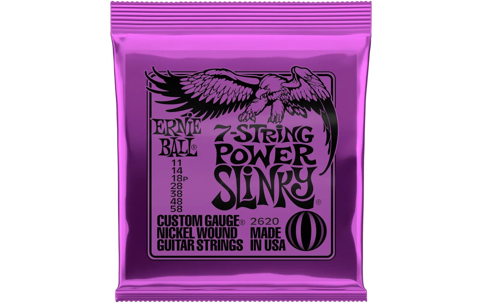 Ernie Ball Gitarrensaiten 2620 7-String Power Slinky – 11-58