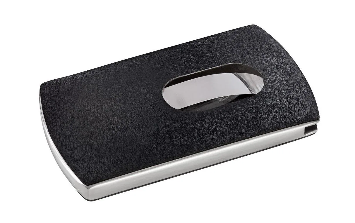 Sigel Visitenkartenetui 6 x 10.1 x 1.3 cm, Schwarz/Silber
