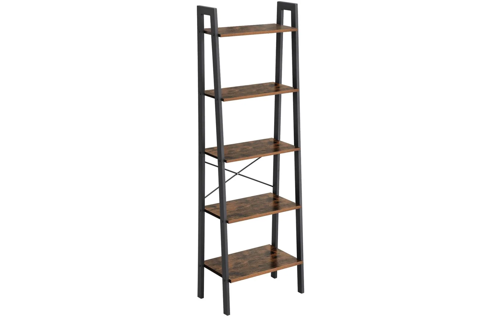VASAGLE Regal mit 5 Ebenen 56 x 172 cm, Schwarz/Braun