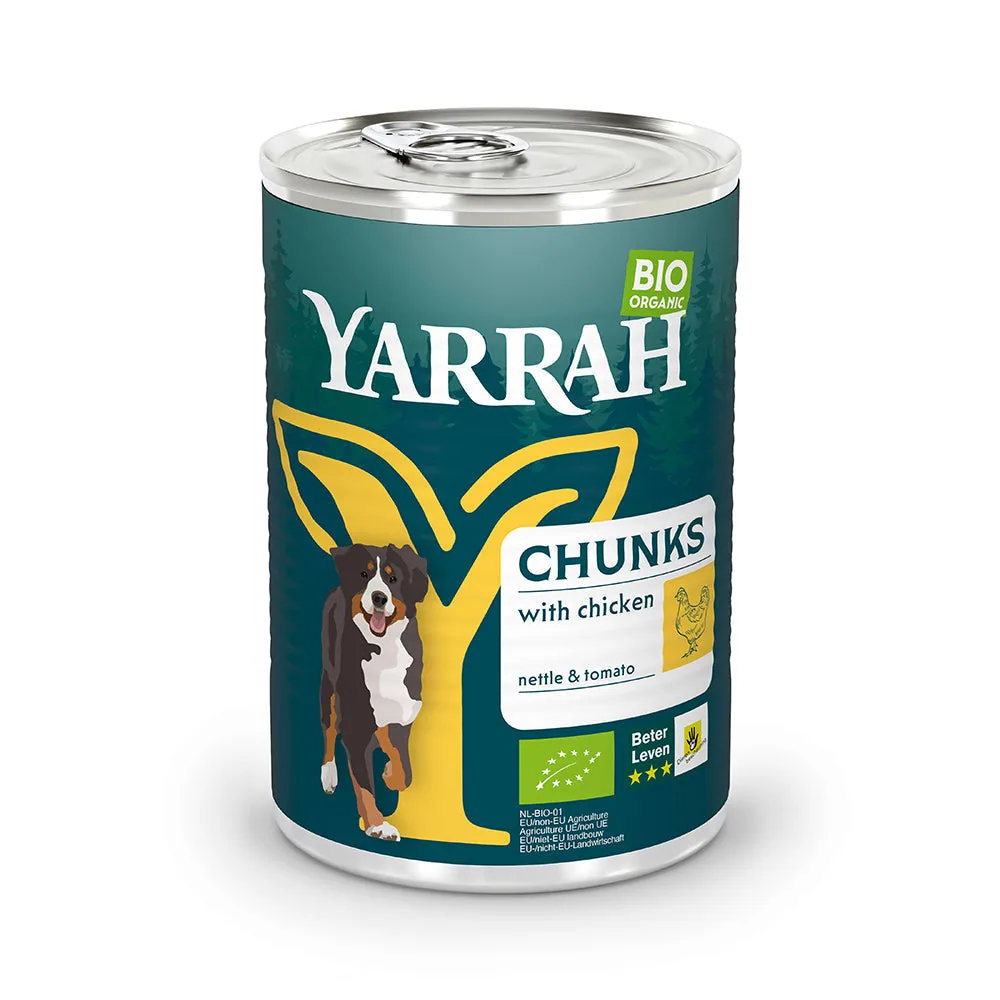 Yarrah Bio Hund Dose Bröckchen getreidefrei Huhn · 6×820g Dose