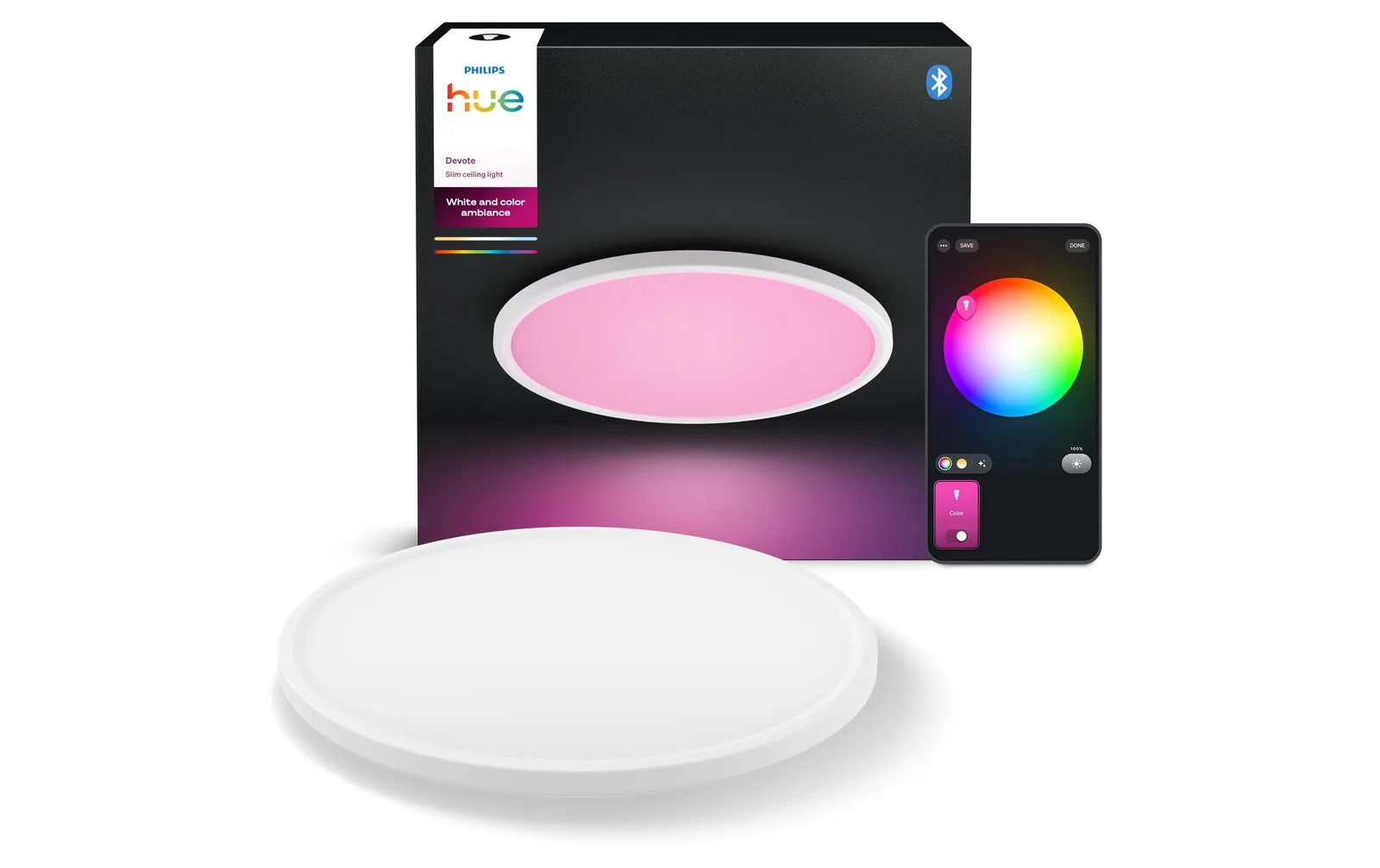 Philips Hue LED-Panel Devote WCA slim ceiling RD M