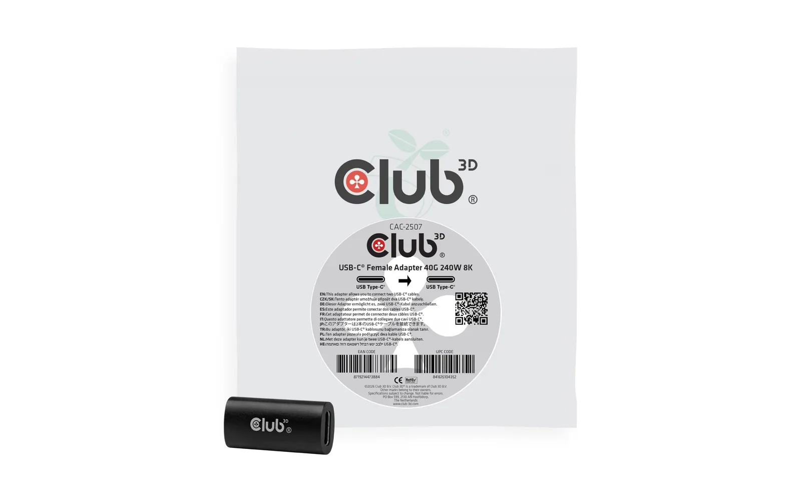 Club 3D USB-C Buchsenadapter USB Type-C - USB Type-C