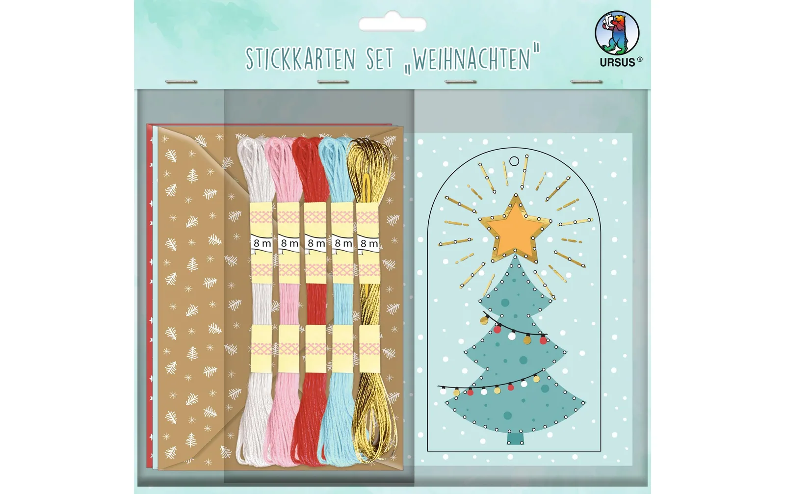 URSUS Bastelset Stickkartenset Weihnachten