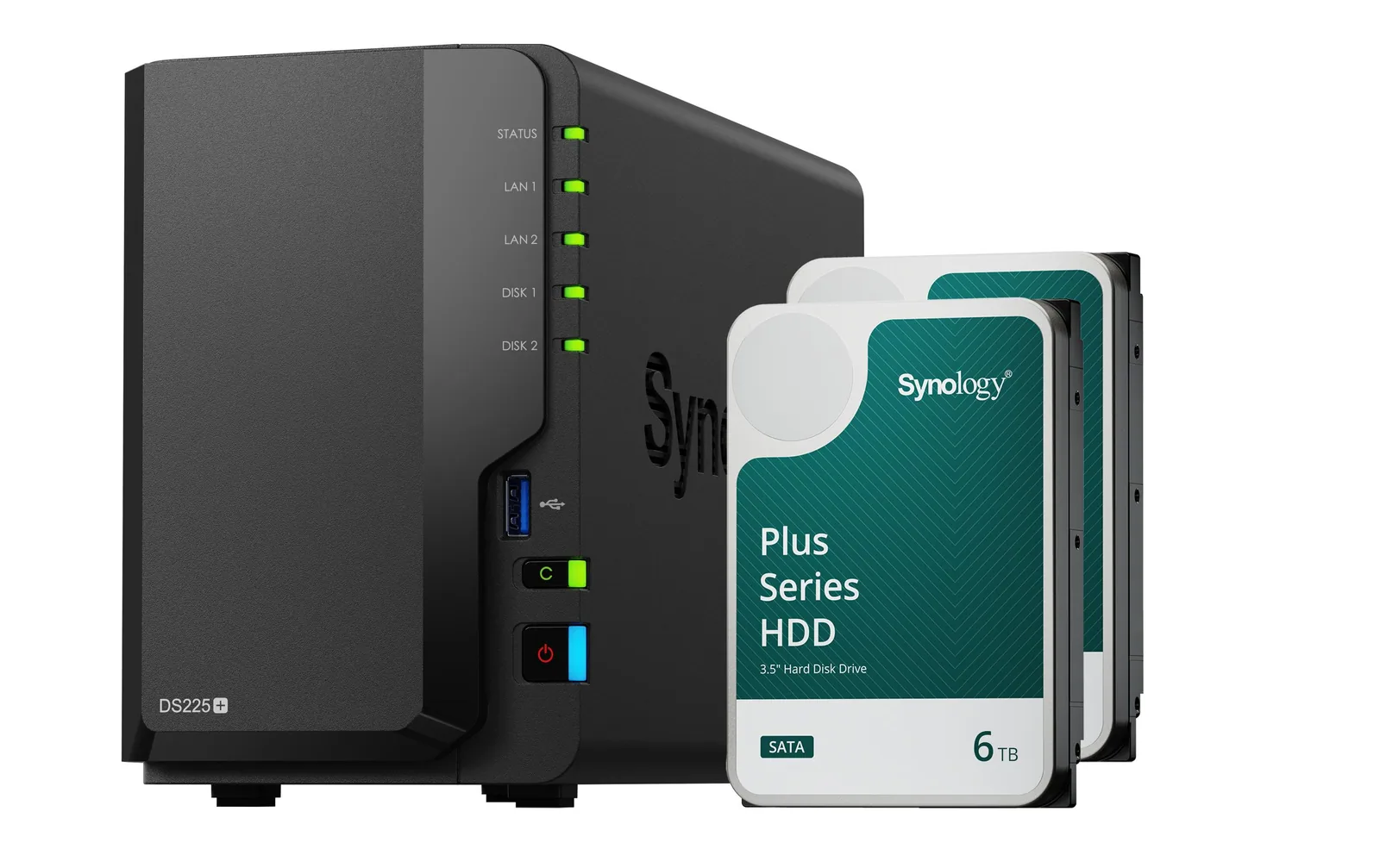 Synology NAS DiskStation DS225+ 2-bay 2x 6 TB HDD Synology Plus