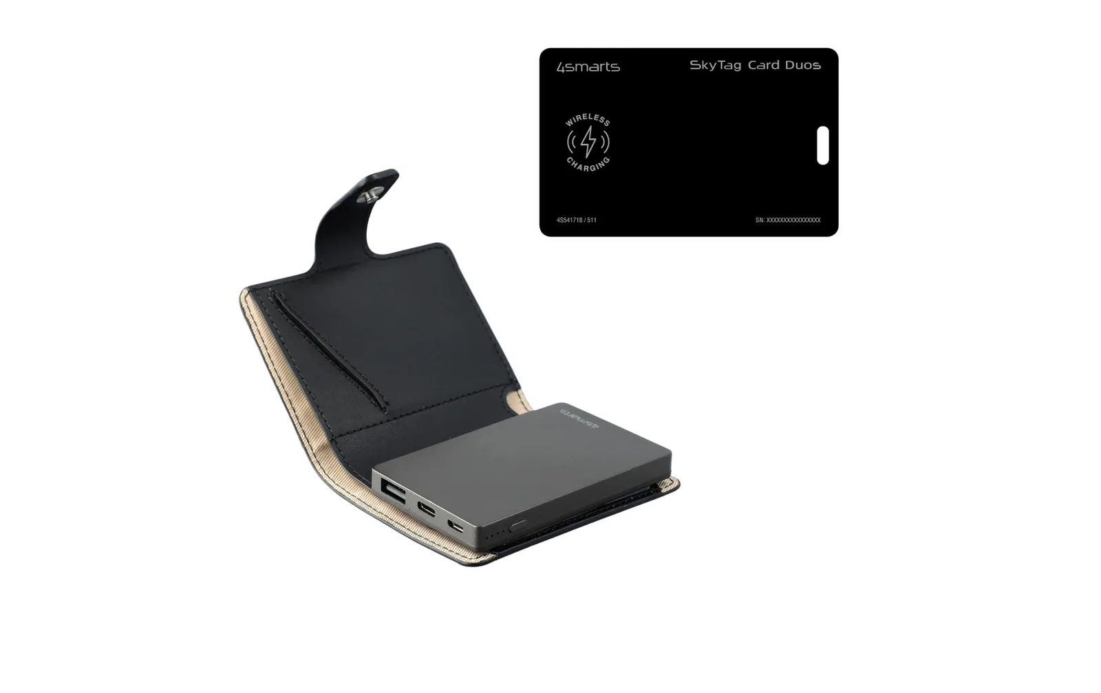 4smarts Standort-Finder SkyTag Card Duos ReCharge Schwarz
