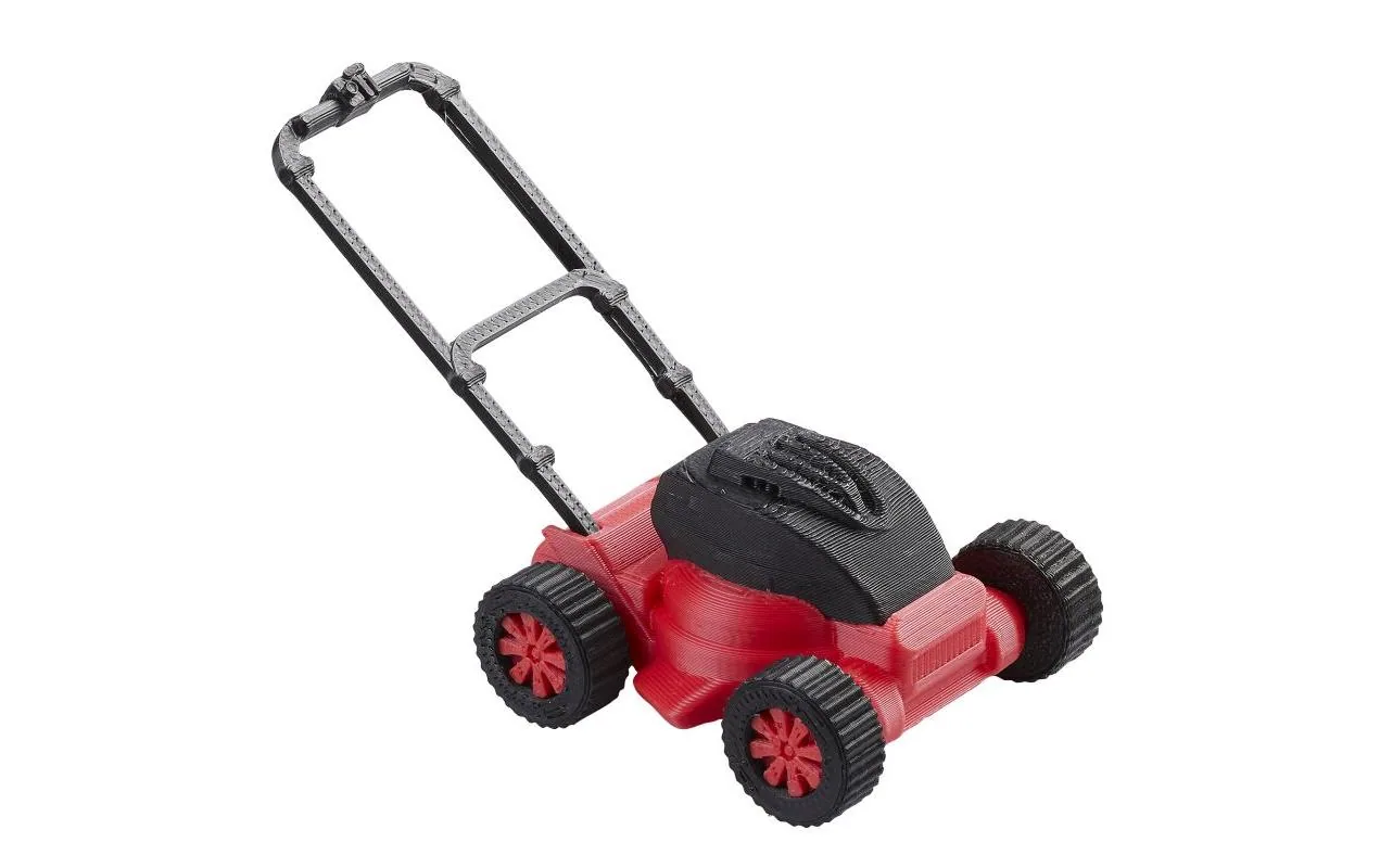 HobbyFun Rasenmäher Miniatur Kunststoff Rot Schwarz 3.8 x 7 x 5 cm