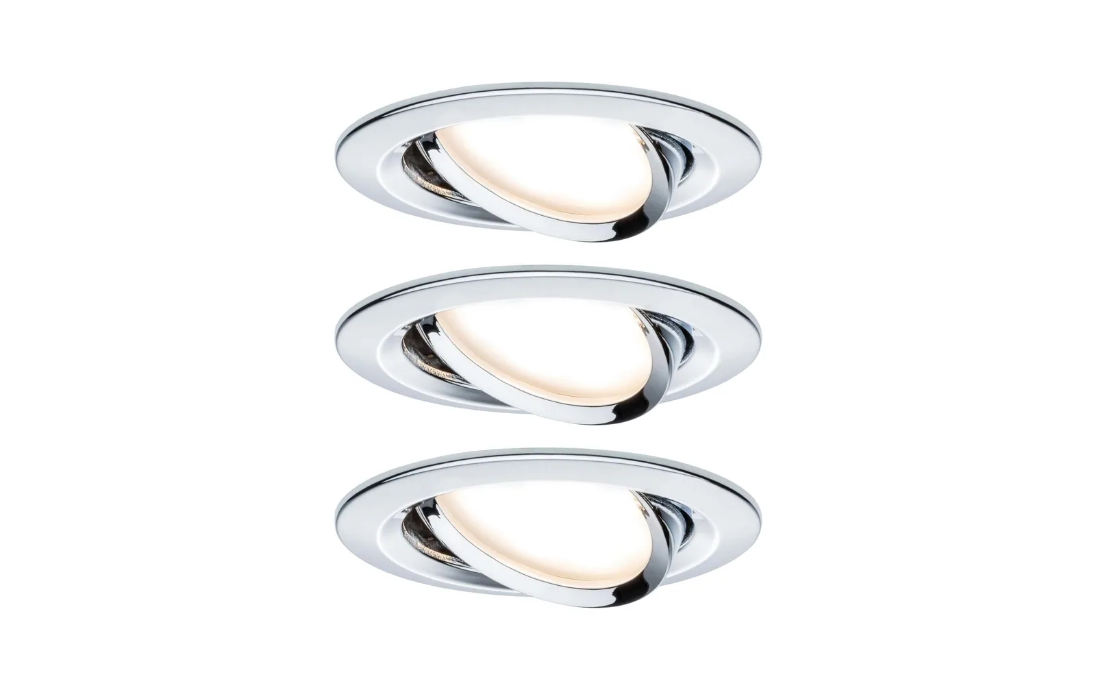 Paulmann Einbauspot Nova Coin 3-Stepdim Set, 3 x 6 W, 2700 K, Chrom