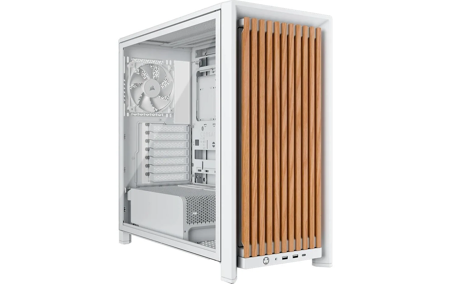 Corsair PC-Gehäuse 4000D Wood Weiss, Eiche
