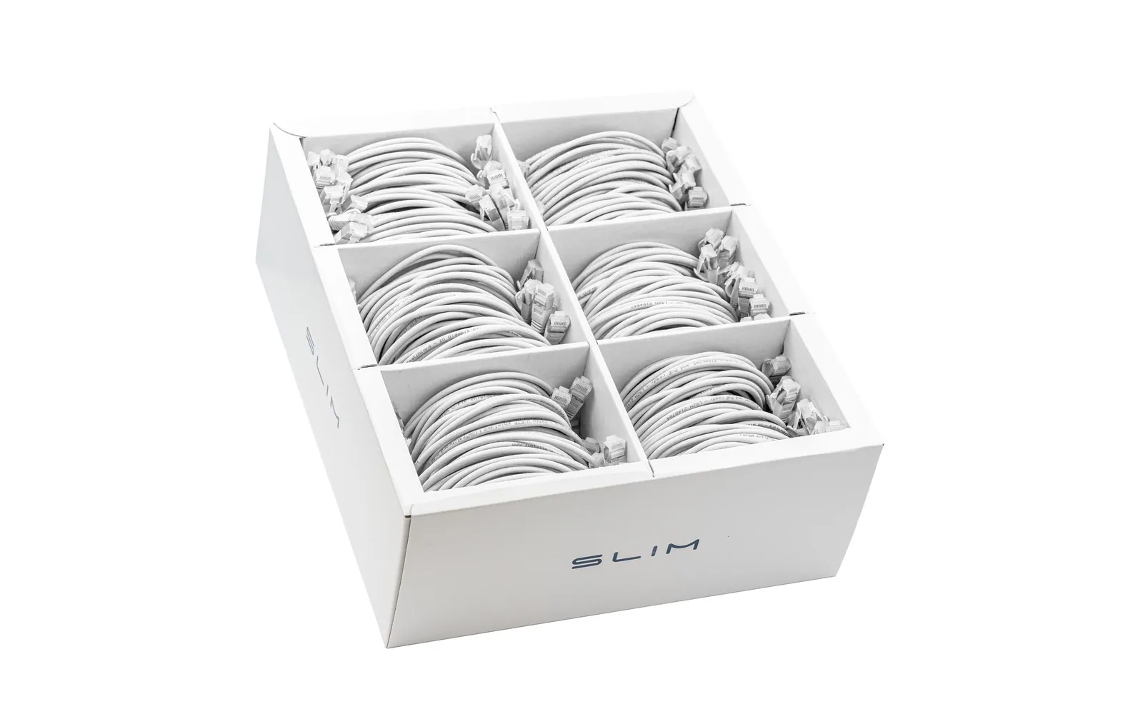 SLIM Slimpatchkabel RJ-45, Cat 6A, U/FTP, 0.5 m, Weiss, 90-Pack