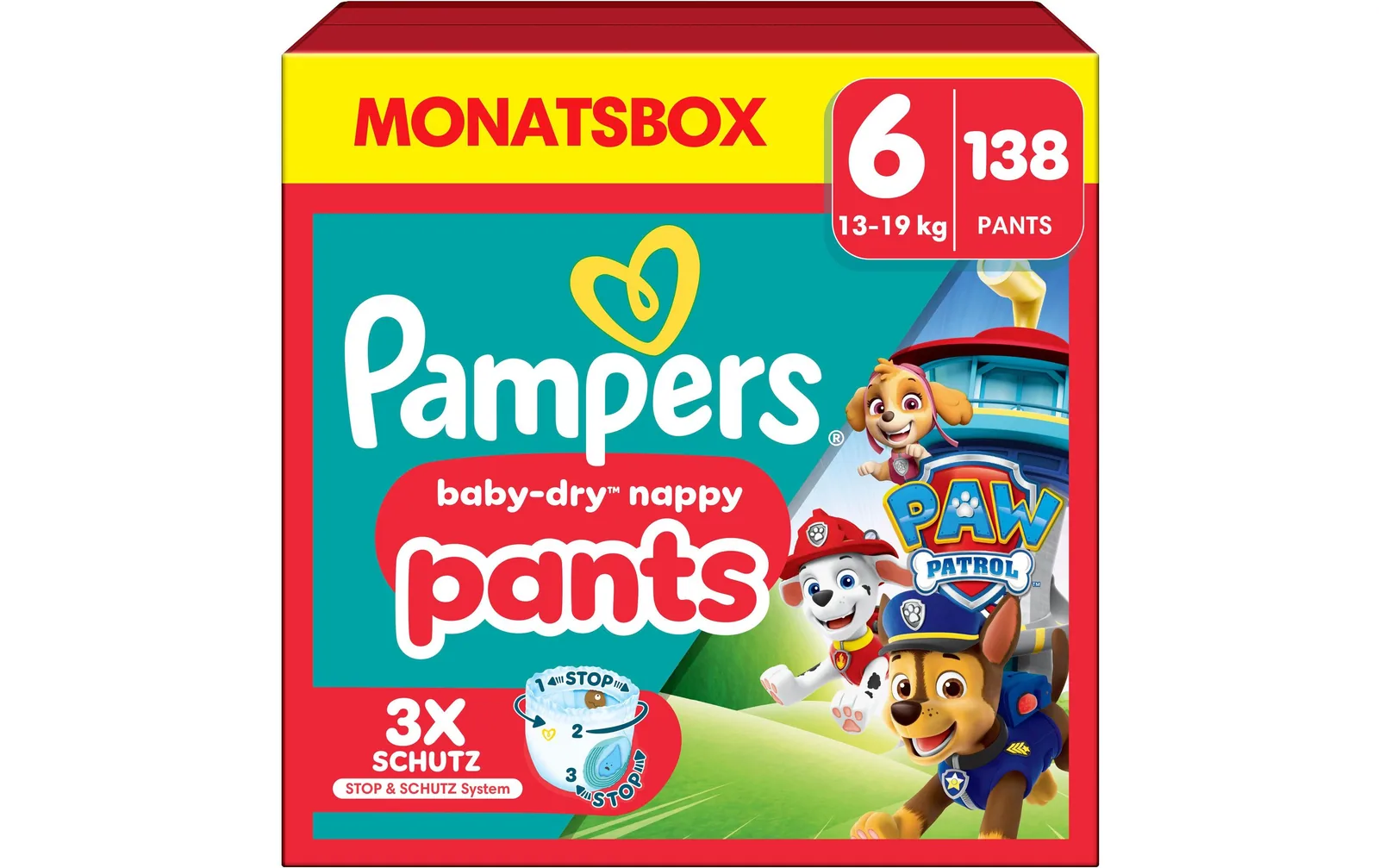 Pampers Windeln Baby Dry Pants Paw Patrol Extra Large Grösse 6