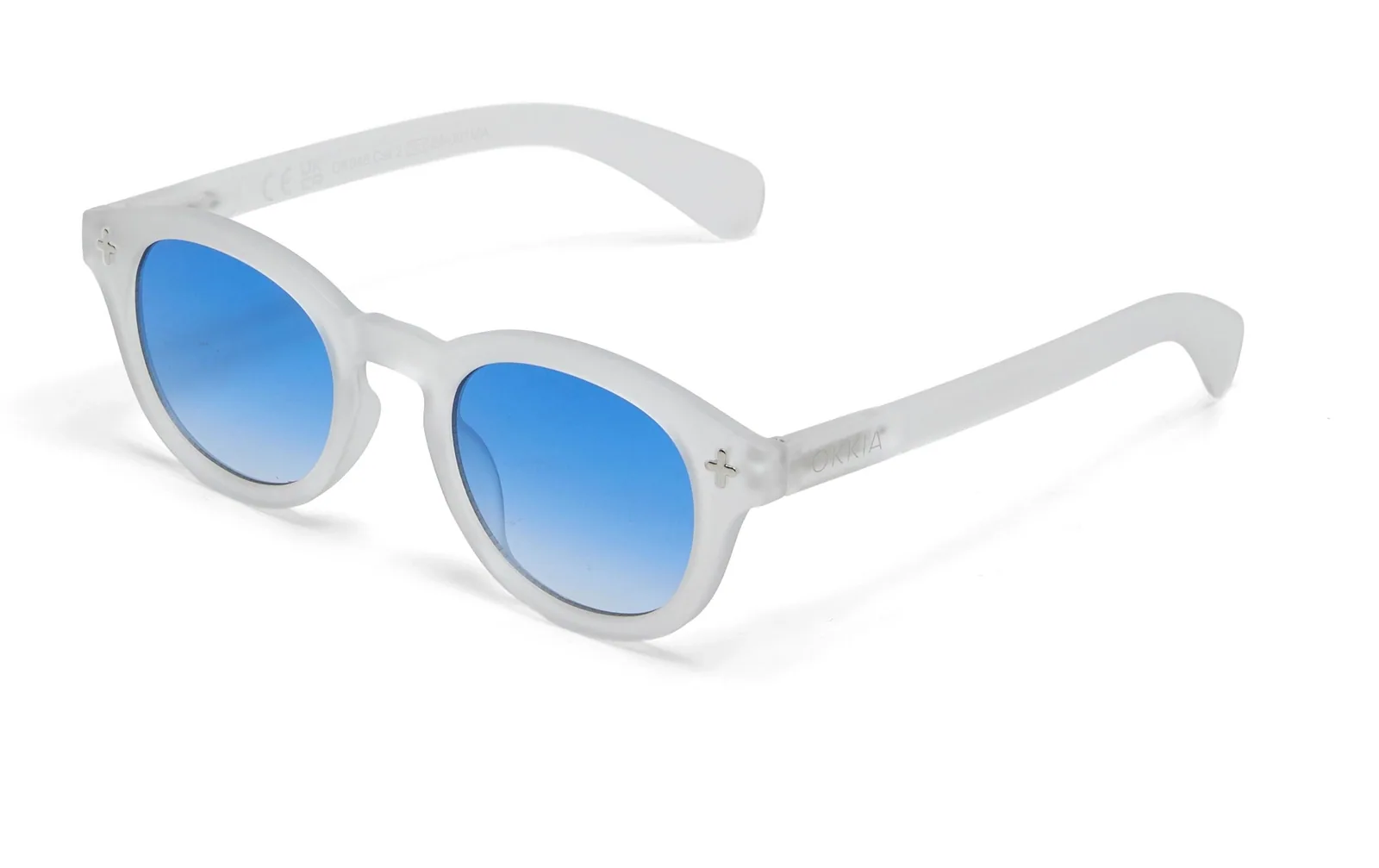OKKIA Sonnenbrille Milano Translucent Clear, Blue Lens