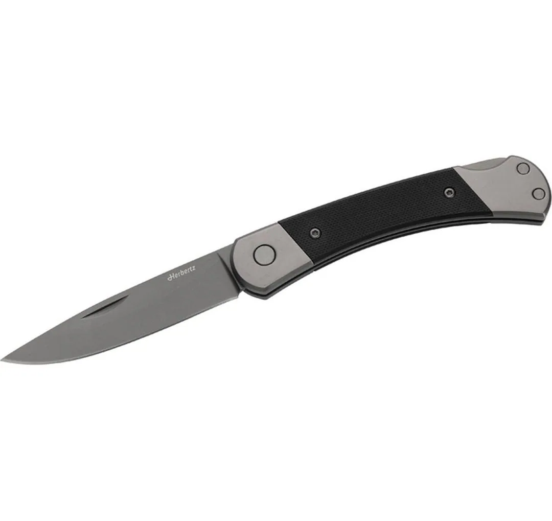 Herbertz Taschenmesser Titanbeschichtung Grey D2, Medium, Black