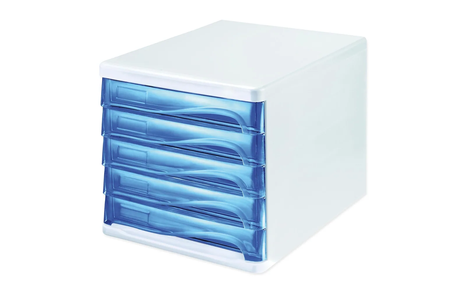 Helit Schubladenbox Colours 5 Schubladen, Weiss/Blau