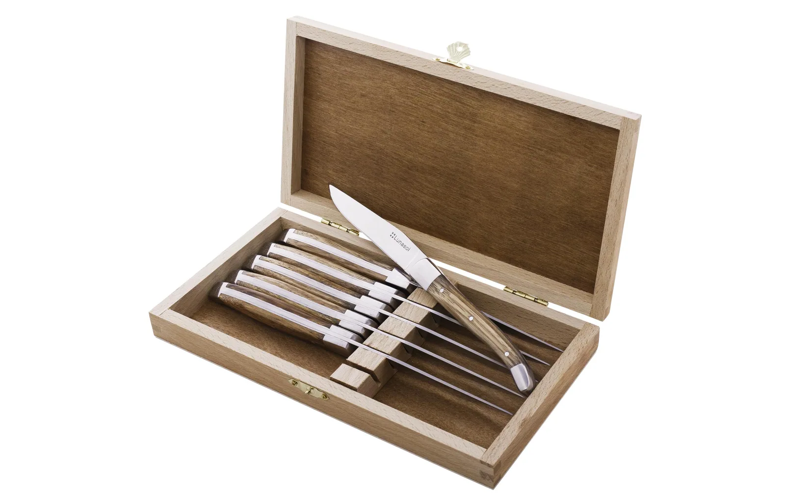 Lunasol Steakmesser-Set Basic Country Lunasol 6 Stück, Zebrano