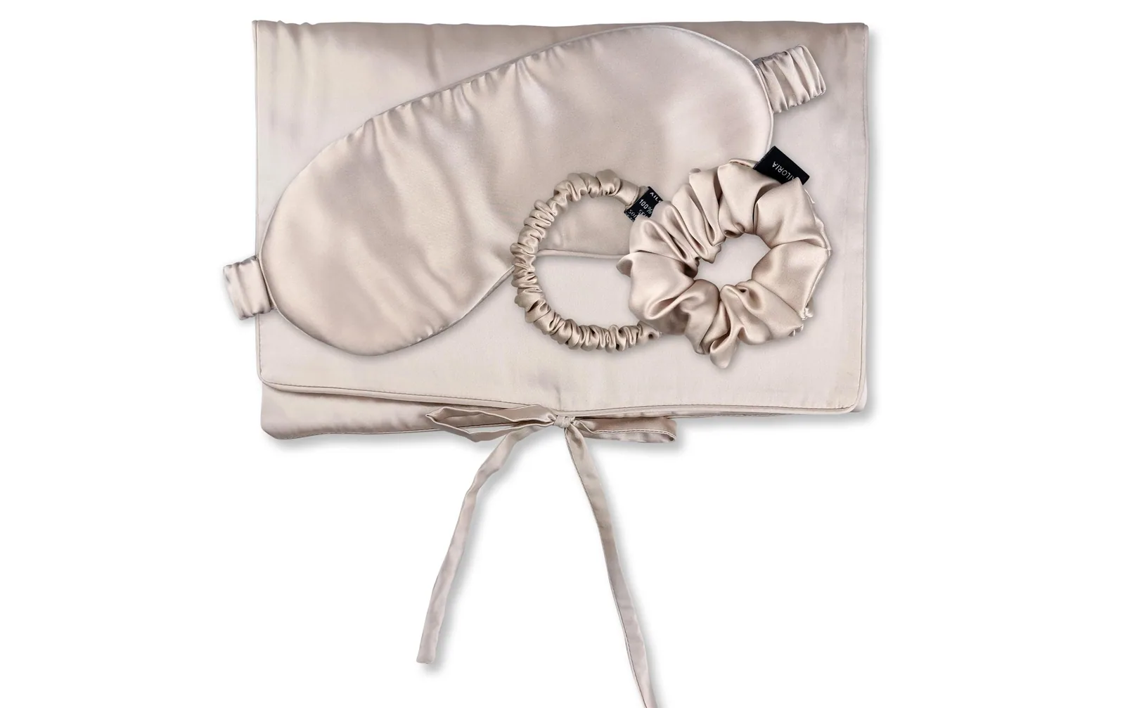 Ailoria Travel Set Tasche, Schlafmaske, Scrunchie S & M, Seide