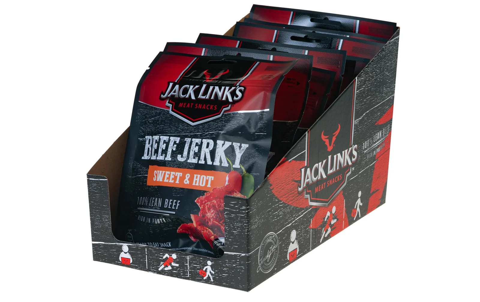Jack Link's Fleischsnack Beef Jerky Sweet & Hot 12 x 60 g