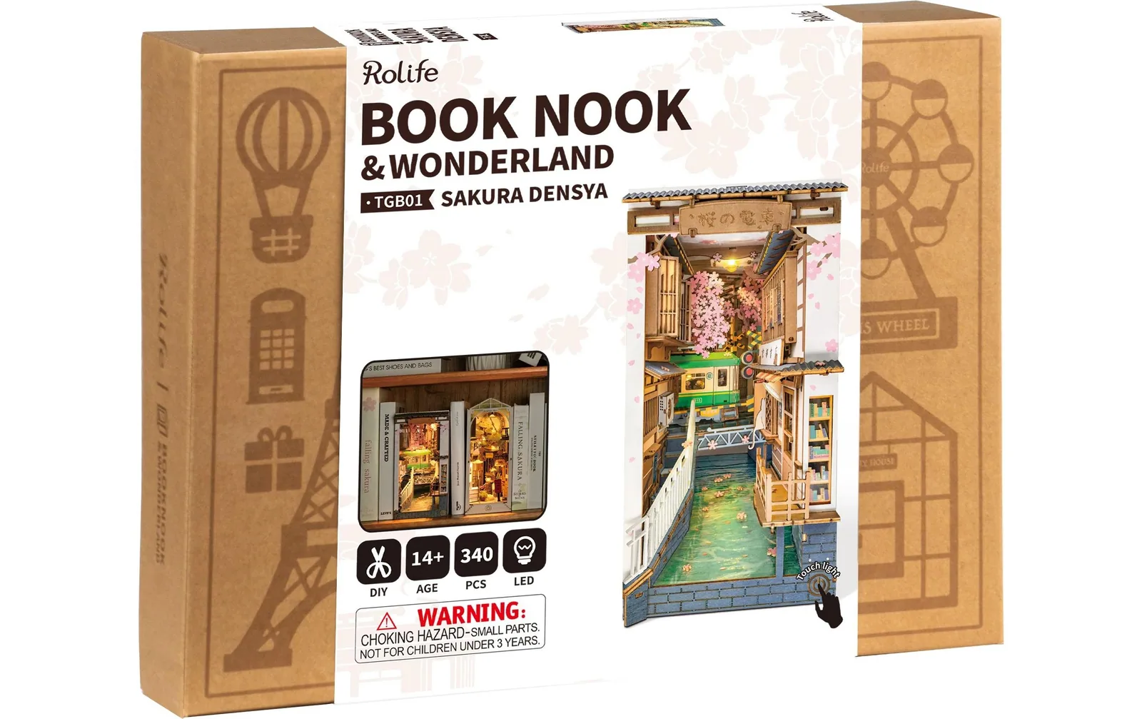 Rolife Bausatz Book Nook Sakura Densya