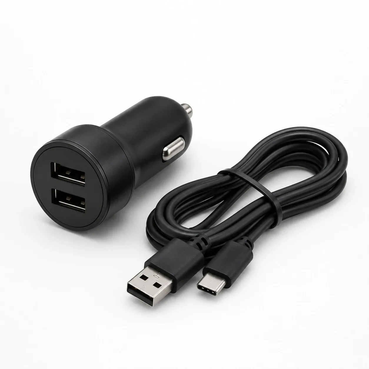12V Auto-USB-Ladegerät mit Kabel – Ansicht 1