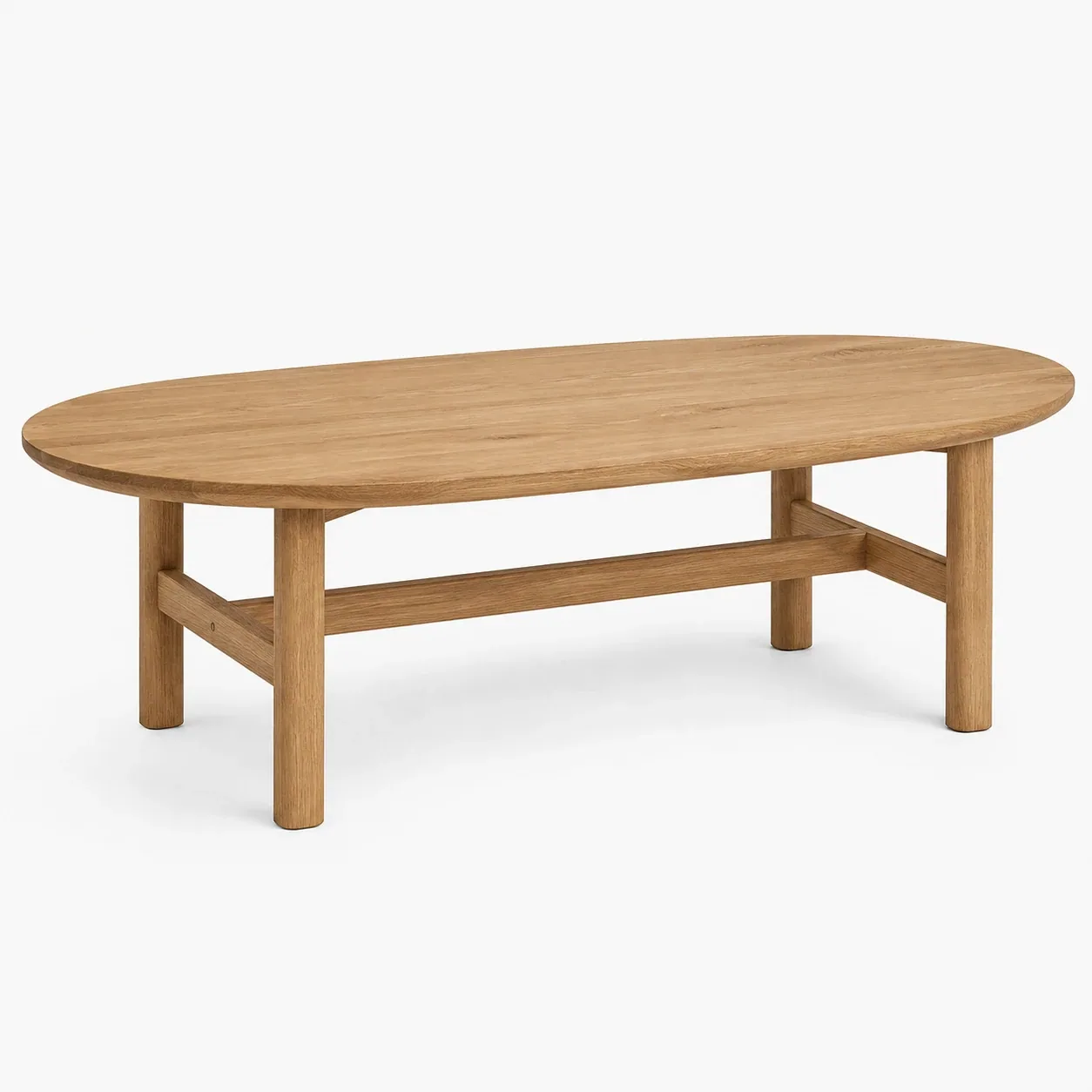 Oval oak coffee table – view 1