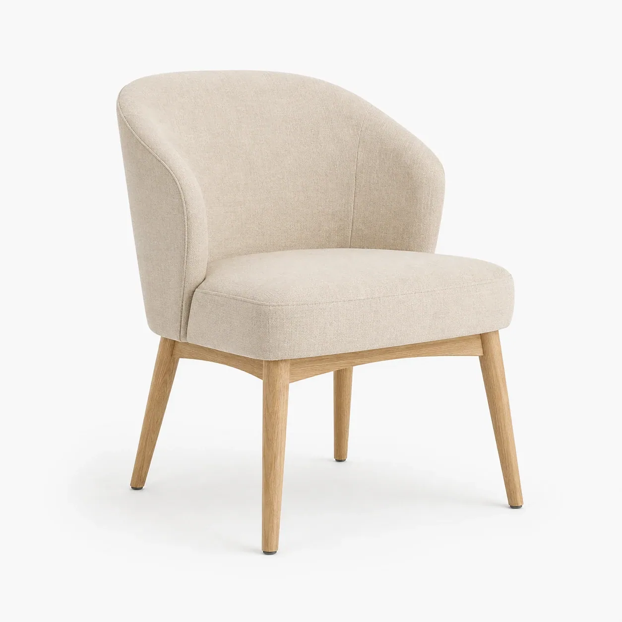 Sessel beige mit Naturholzbeinen – Ansicht 1
