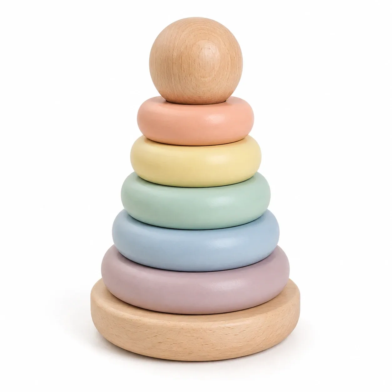 Holz-Stapelringe Pastell – Ansicht 1