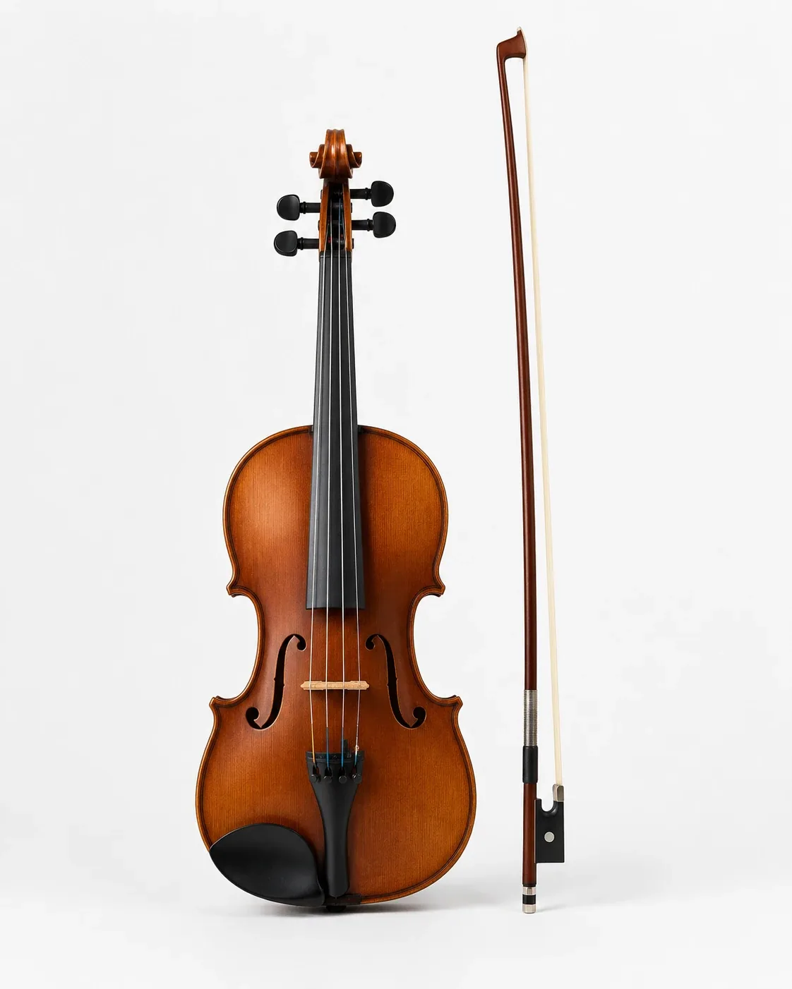 Violine mit Bogen klassisch braun – Ansicht 1