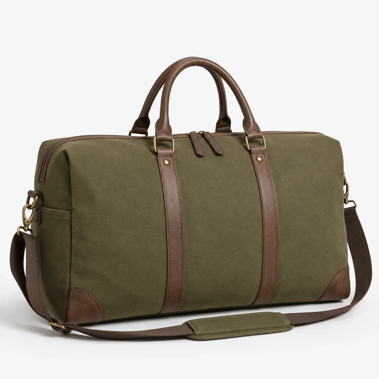 Olive canvas weekender bag – view 1