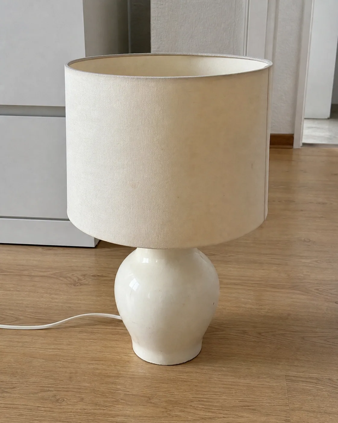 Ceramic table lamp with fabric shade